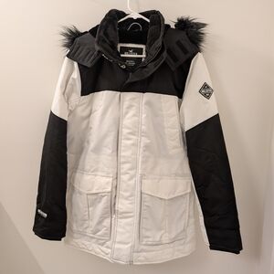 Hollister Men's All Weather Black and White Winter Coat Size Med